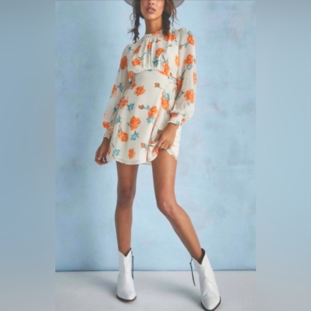 NWT Free People Samantha Lace Up Mini Dress